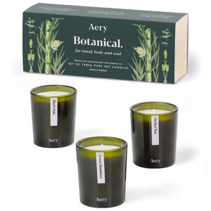 Aery Living Botanical Green Gift Set of Three Votive Candles